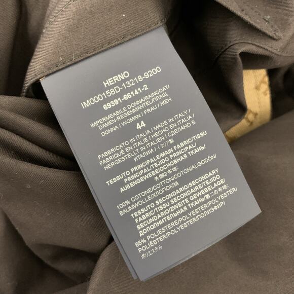 HERNO Rain Collection Laminar Size 44 Double Breast Trench Coat Navy Italy - Picture 7 of 7